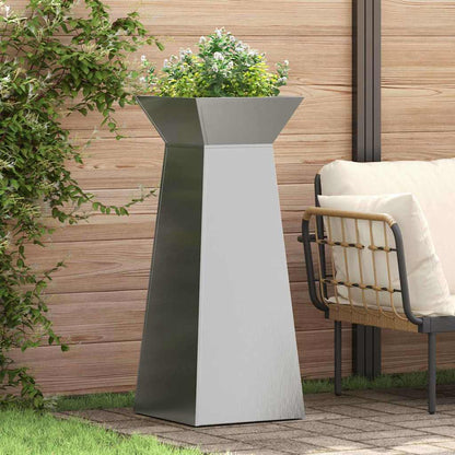 vidaXL Säulen Pflanzer Silber 40 x 40 x 100 cm