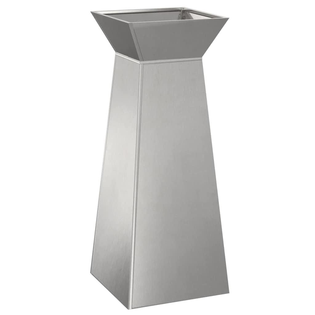 vidaXL Säulen Pflanzer Silber 40 x 40 x 100 cm