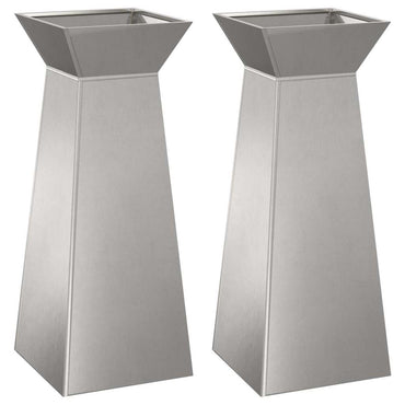 vidaXL Säulen Pflanzer 2 pcs Silber 40 x 40 x 100 cm