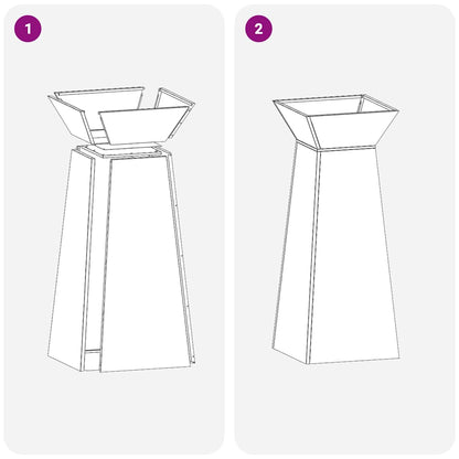 vidaXL Säulen Pflanzer 2 pcs Silber 40 x 40 x 100 cm