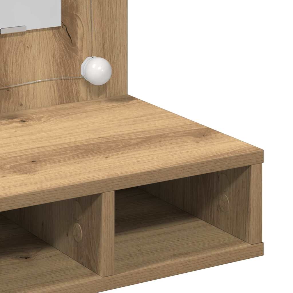 vidaXL Spiegelschrank Artisan-Eiche 60 x 31,5 x 62 cm Holzwerkstoff
