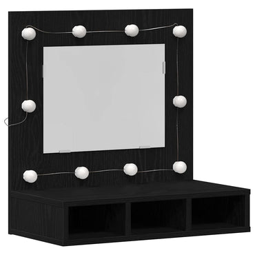 vidaXL Spiegelschrank mit Regal Schwarz Eichen-Optik 60 x 31,5 x 62 cm