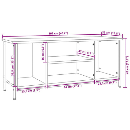 vidaXL TV-Schränk Schwarz Eichen-Optik 102 x 35 x 45 cm Holzwerkstoff