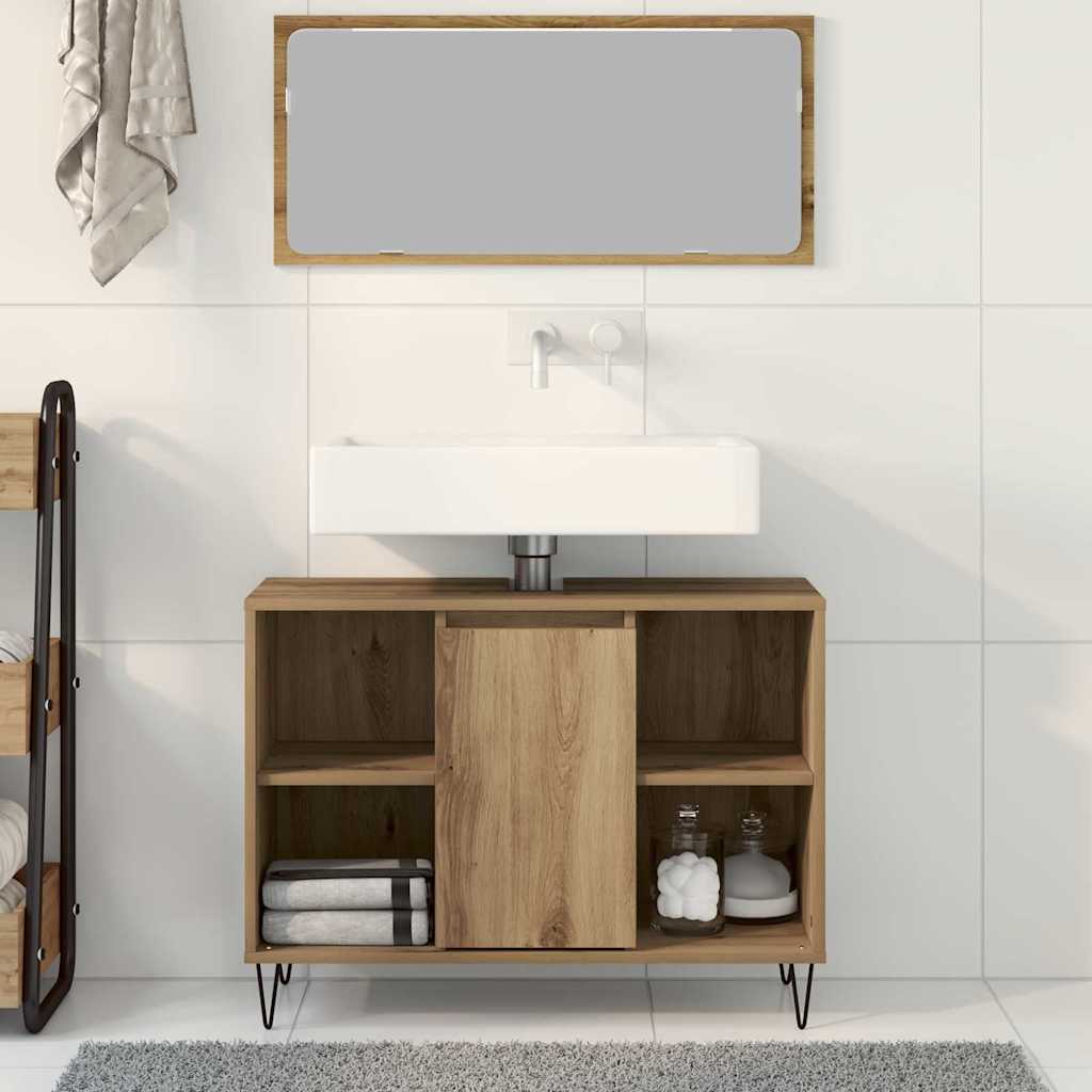 Badezimmerschrank Artisan-Eiche 80 x 33 x 60 cm Holzwerkstoff