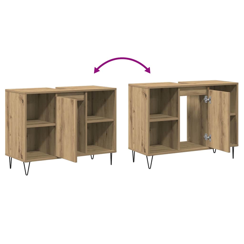 Badezimmerschrank Artisan-Eiche 80 x 33 x 60 cm Holzwerkstoff