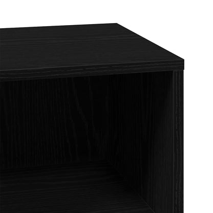 vidaXL Badezimmerschrank mit Tür Schwarz 80 x 33 x 60 cm Holzwerkstoff