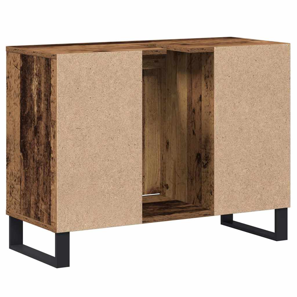 vidaXL Badezimmerschrank mit Tür Altholz 80 x 33 x 60 cm Holzwerkstoff