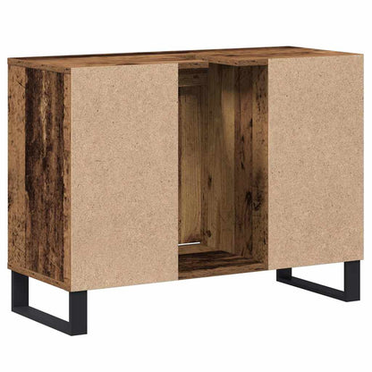 vidaXL Badezimmerschrank mit Tür Altholz 80 x 33 x 60 cm Holzwerkstoff