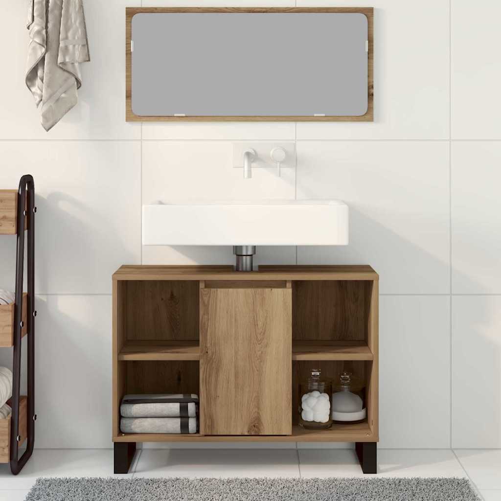 vidaXL Badezimmerschrank Artisan-Eiche 80 x 33 x 60 cm Holzwerkstoff