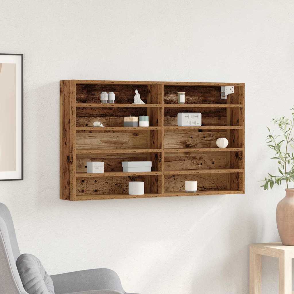 vidaXL Vitrine mit Regal Altholz 100 x 15 x 58 cm Holzwerkstoff
