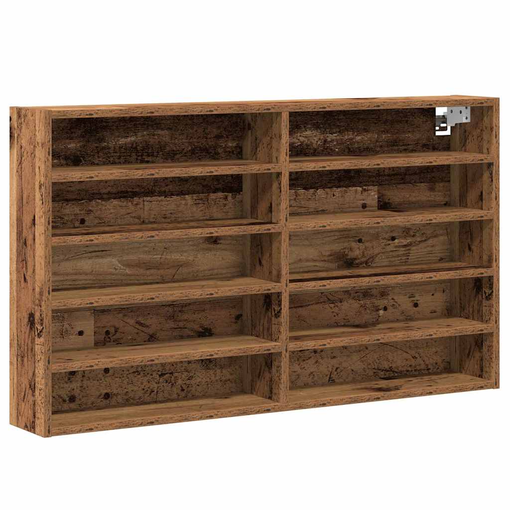 vidaXL Vitrine mit Regal Altholz 100 x 15 x 58 cm Holzwerkstoff