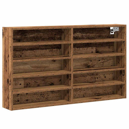 vidaXL Vitrine mit Regal Altholz 100 x 15 x 58 cm Holzwerkstoff