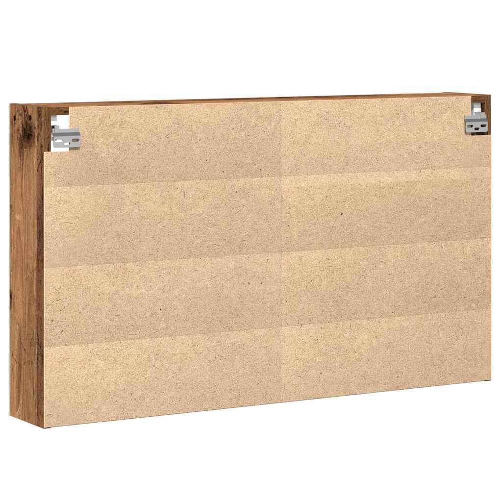 vidaXL Vitrine mit Regal Altholz 100 x 15 x 58 cm Holzwerkstoff