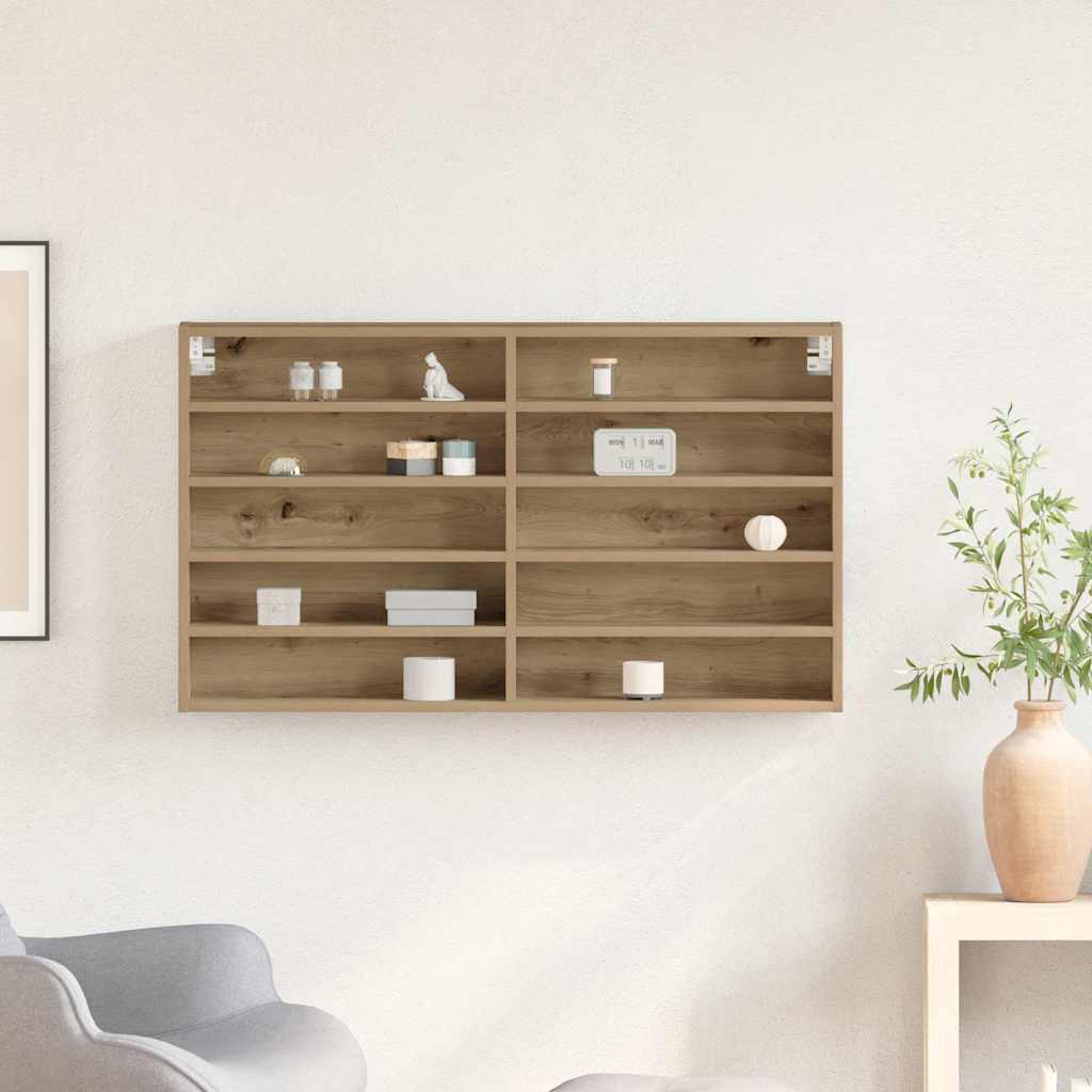 vidaXL Vitrine mit Regal Artisan-Eiche 100 x 15 x 58 cm Holzwerkstoff