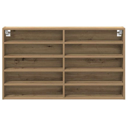 vidaXL Vitrine mit Regal Artisan-Eiche 100 x 15 x 58 cm Holzwerkstoff