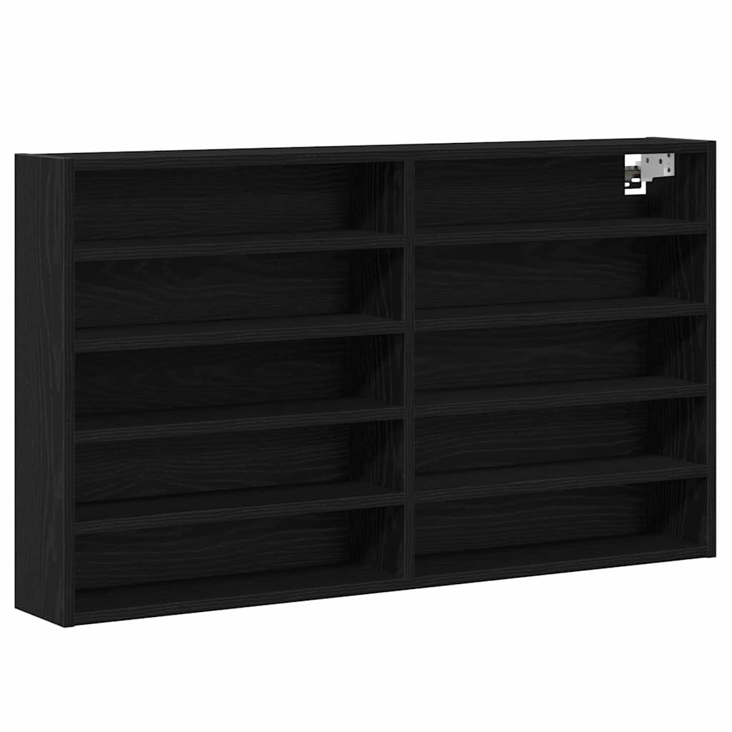 Vitrine Schwarz Eichen-Optik 100 x 15 x 58 cm Holzwerkstoff