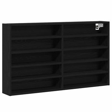 vidaXL Vitrine Schwarz Eichen-Optik 100 x 15 x 58 cm Holzwerkstoff