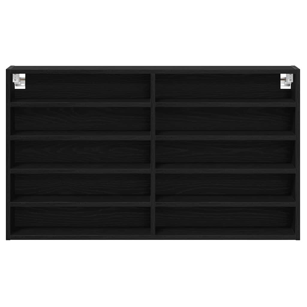 Vitrine Schwarz Eichen-Optik 100 x 15 x 58 cm Holzwerkstoff