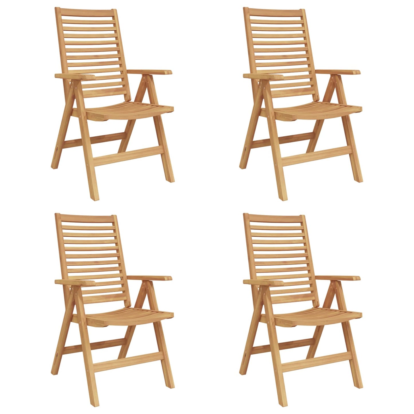 vidaXL Gartenstuhl 4 pcs Braun 52 x 64,5 x 108 cm Teak-Massivholz