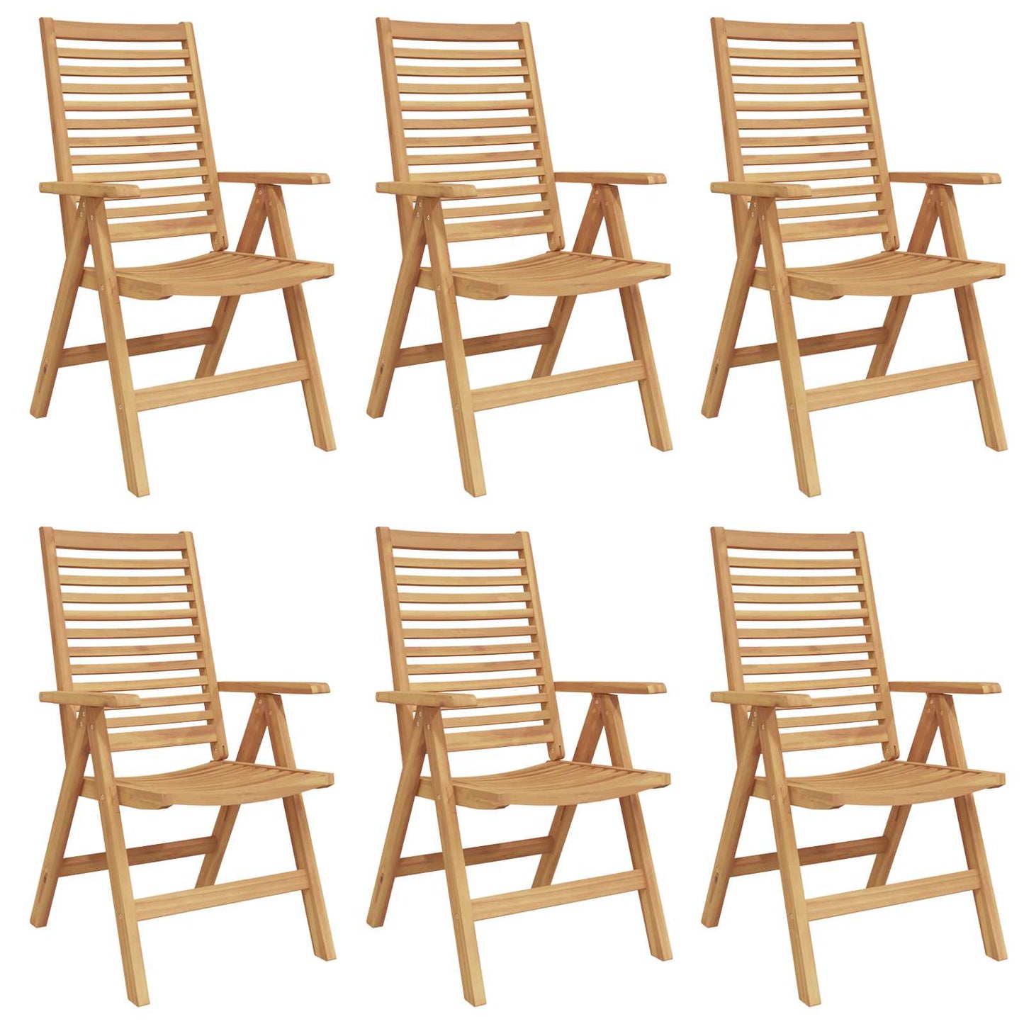 vidaXL Gartenstuhl 6 pcs Braun 52 x 64,5 x 108 cm Teak-Massivholz