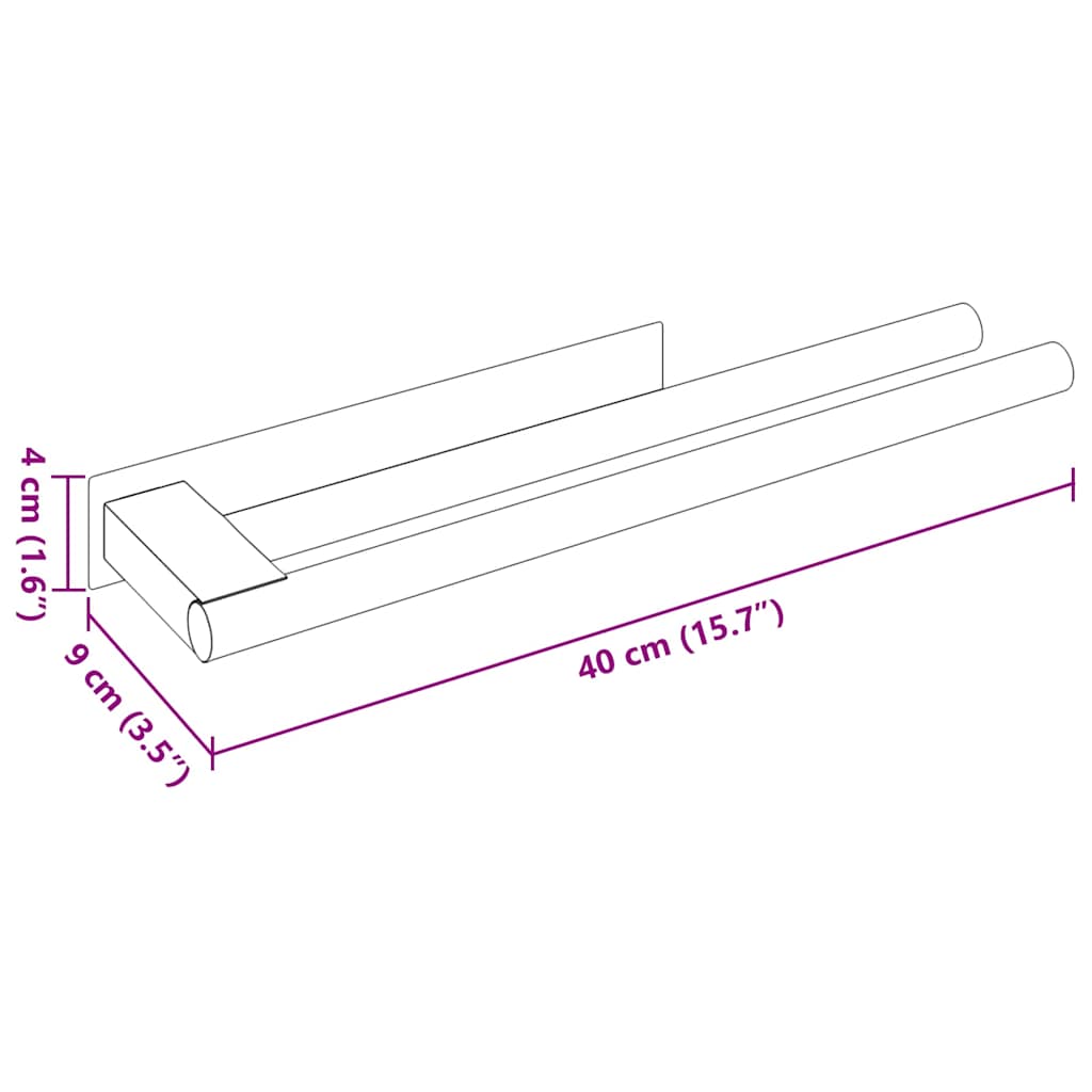 Handtuchhalter Silber 40 x 9 x 4 cm Edelstahl