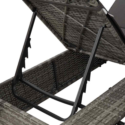 Doppelte Sonnenliege Grau 205 x 129 x 200 cm Poly-Rattan