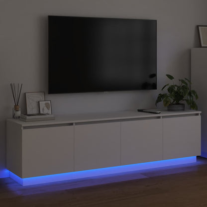 vidaXL TV-Schränk mit LED Weiß 180 x 38 x 49 cm Holzwerkstoff