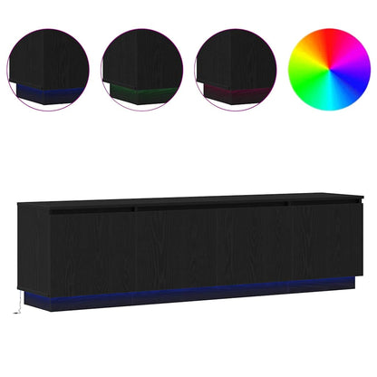 vidaXL TV-Schränk Schwarz Eichen-Optik 180 x 38 x 49 cm Holzwerkstoff