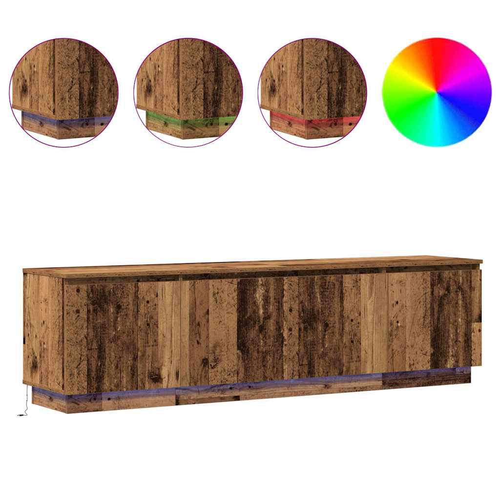 vidaXL LED-TV-Dashboard Altholz 180 x 38 x 49 cm Holzwerkstoff