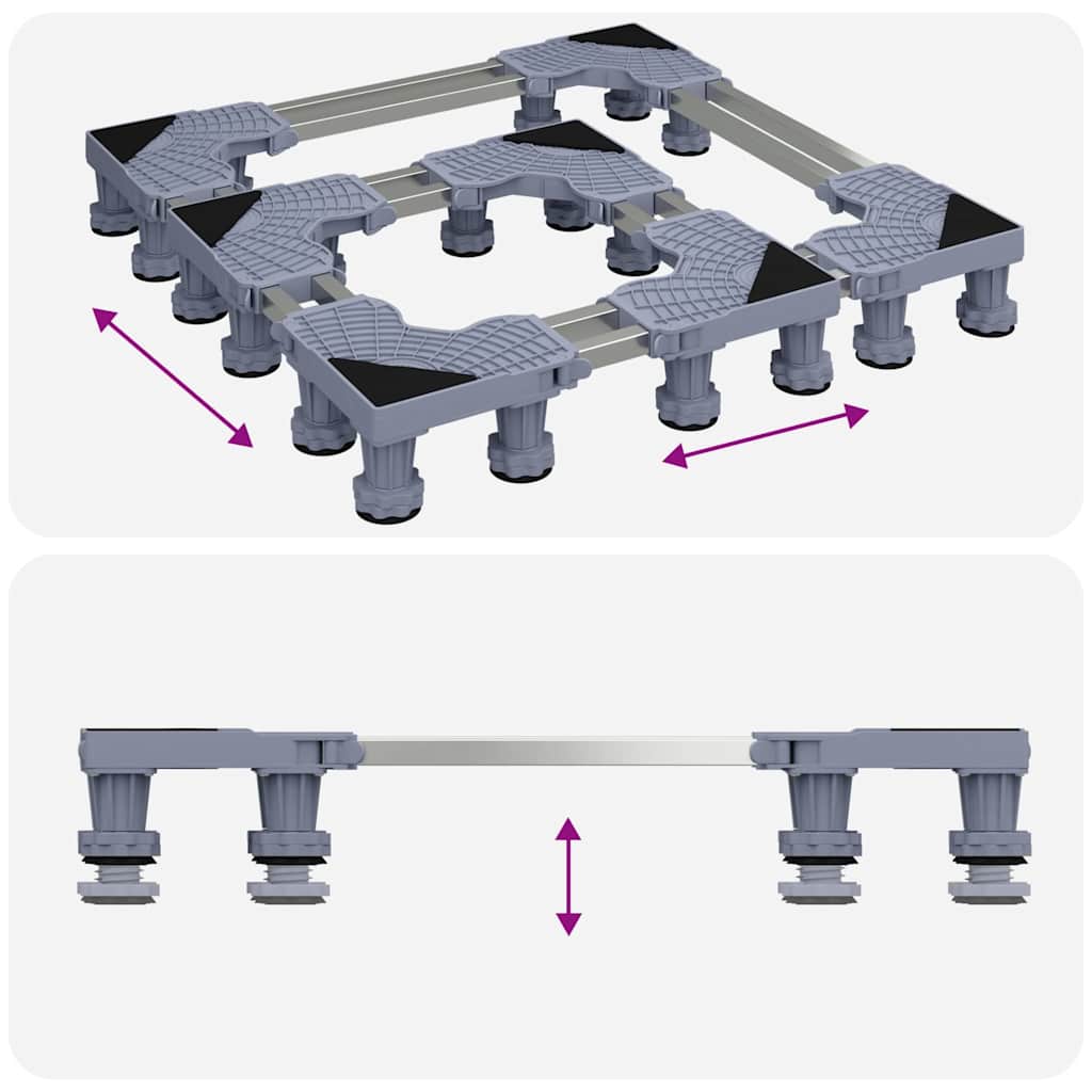 Waschmaschinensockel Grau 67 x 67 x 12 cm Edelstahl