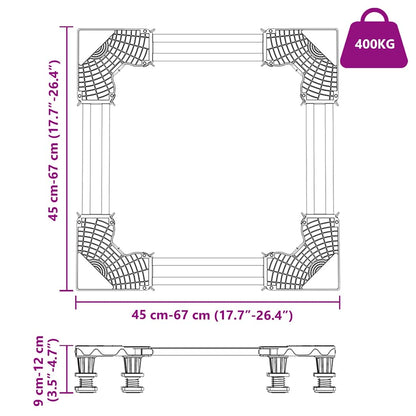 Waschmaschinensockel Grau 67 x 67 x 12 cm Edelstahl