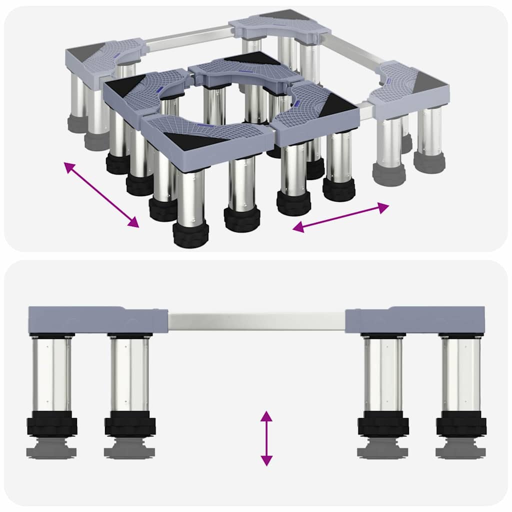 Waschmaschinensockel Grau 67 x 67 x 21,5 cm Edelstahl