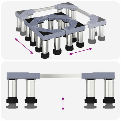 Waschmaschinensockel Grau 67 x 67 x 21,5 cm Edelstahl