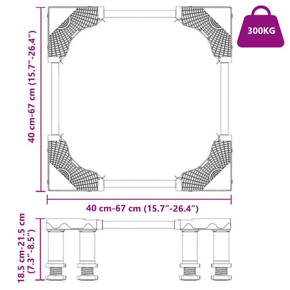 Waschmaschinensockel Grau 67 x 67 x 21,5 cm Edelstahl
