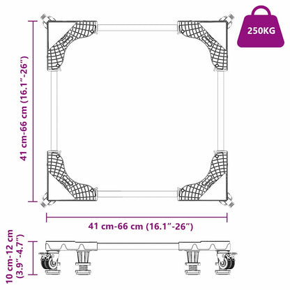 Waschmaschinensockel Grau 66 x 66 x 12 cm Edelstahl