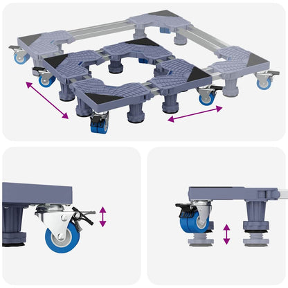 Waschmaschinensockel Grau 67 x 67 x 12 cm Edelstahl