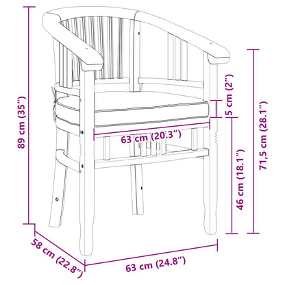 Stuhl 2 pcs Braun 63 x 58 x 89 cm Massivholz Teak