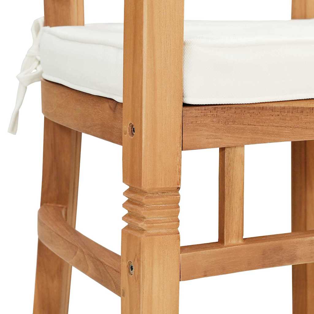 vidaXL Stuhl mit Kissen 2 pcs Braun 63 x 58 x 89 cm Massivholz Teak