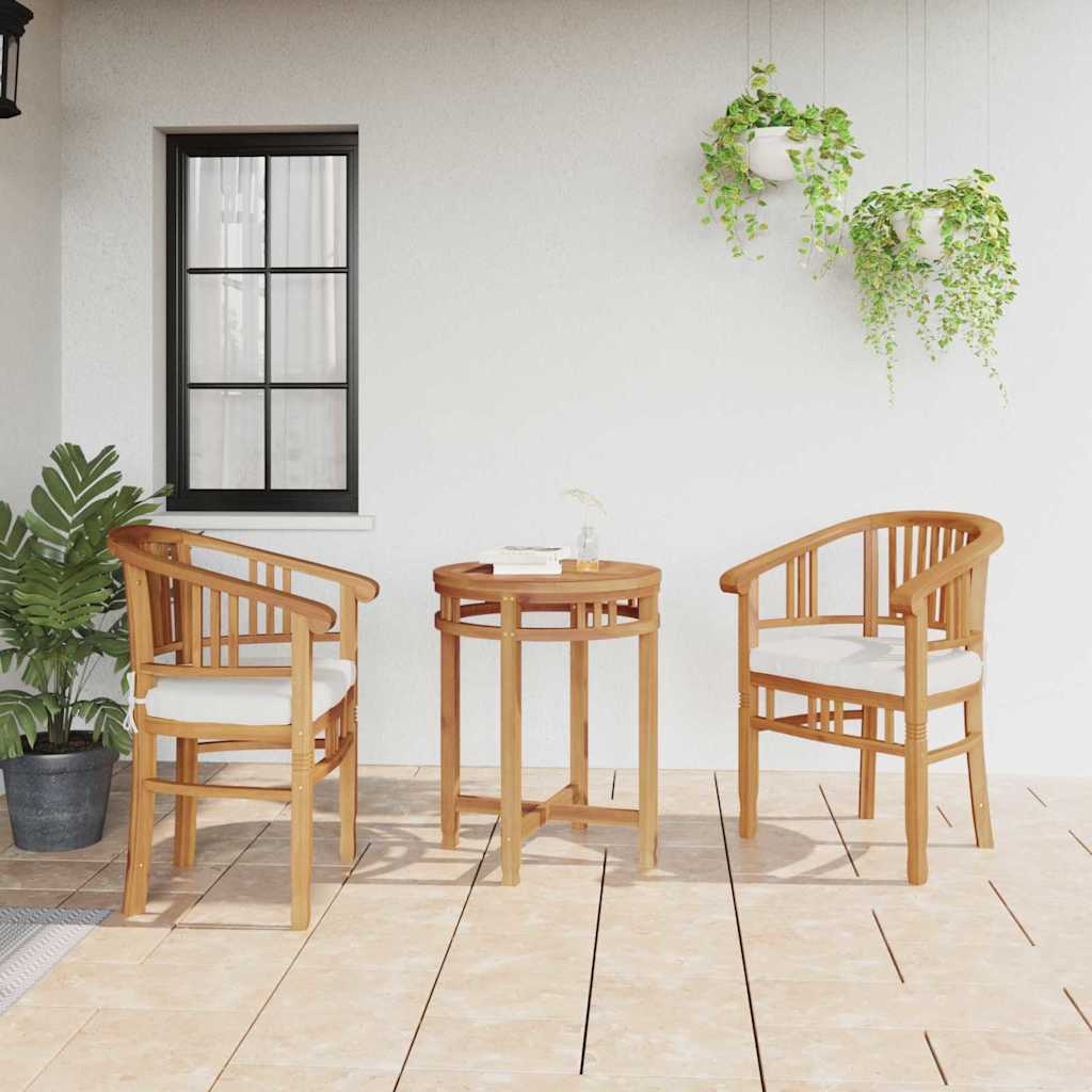 vidaXL Stuhl mit Kissen 2 pcs Braun 63 x 58 x 89 cm Massivholz Teak