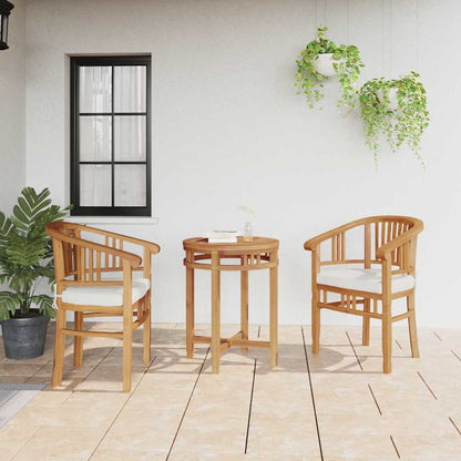 vidaXL Stuhl mit Kissen 2 pcs Braun 63 x 58 x 89 cm Massivholz Teak