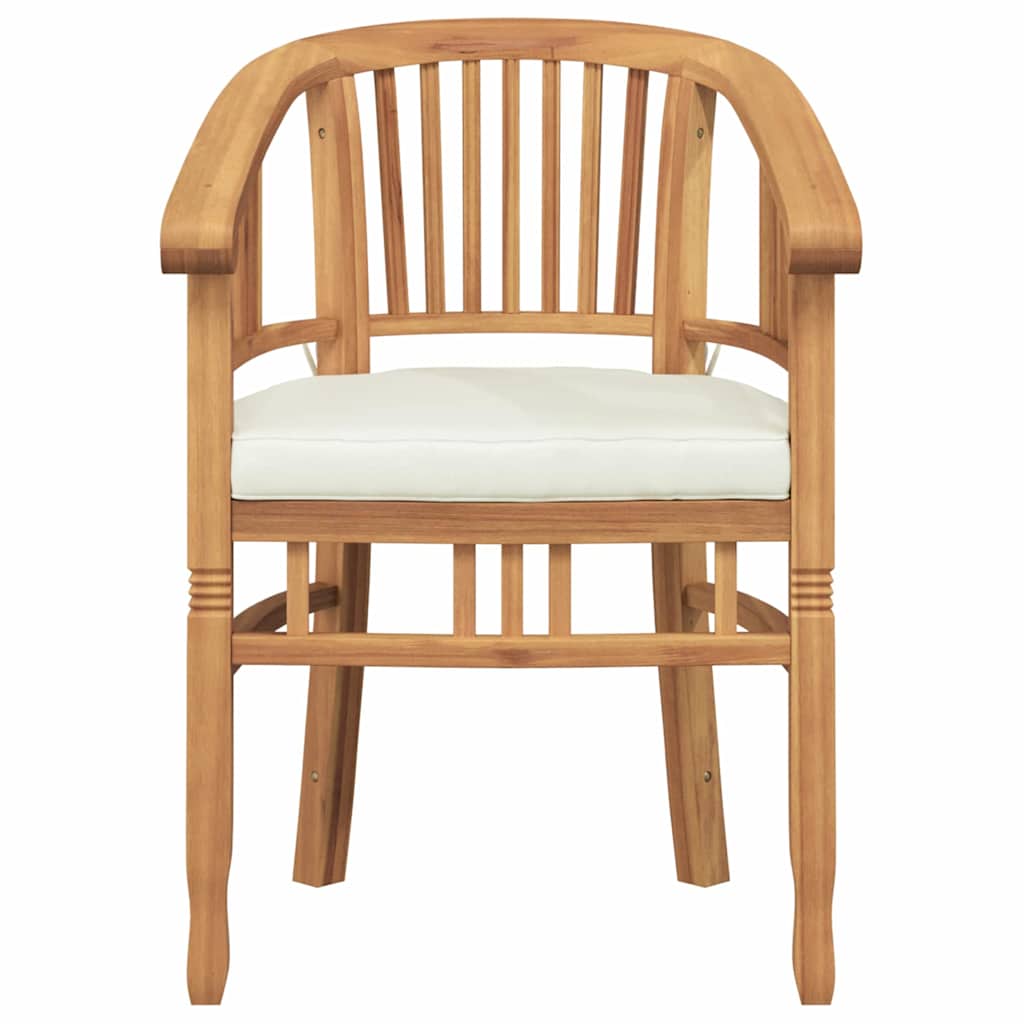 vidaXL Stuhl mit Kissen 2 pcs Braun 63 x 58 x 89 cm Massivholz Teak