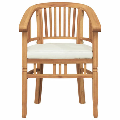 vidaXL Stuhl mit Kissen 2 pcs Braun 63 x 58 x 89 cm Massivholz Teak