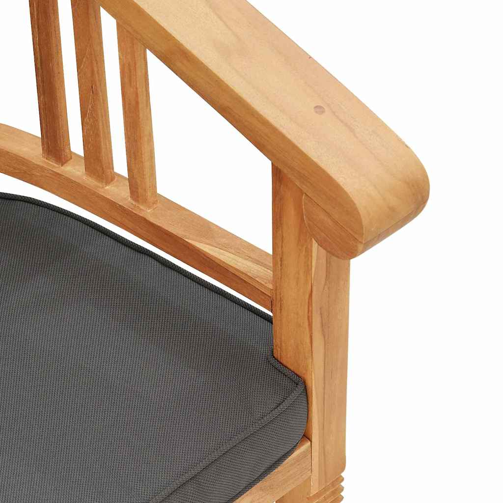 vidaXL Stuhl mit Kissen 2 pcs Braun 63 x 58 x 89 cm Massivholz Teak