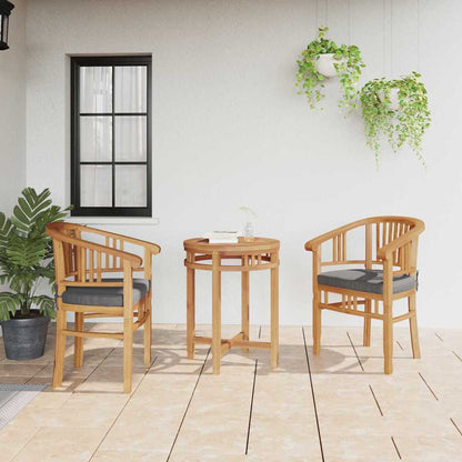vidaXL Stuhl mit Kissen 2 pcs Braun 63 x 58 x 89 cm Massivholz Teak
