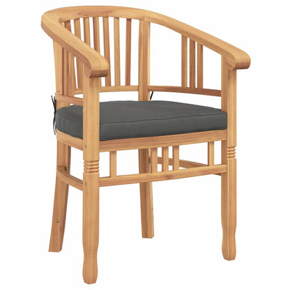 vidaXL Stuhl mit Kissen 2 pcs Braun 63 x 58 x 89 cm Massivholz Teak
