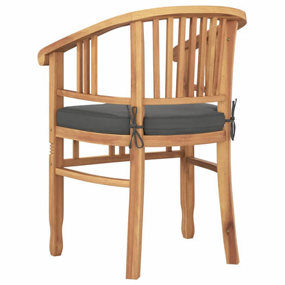 vidaXL Stuhl mit Kissen 2 pcs Braun 63 x 58 x 89 cm Massivholz Teak