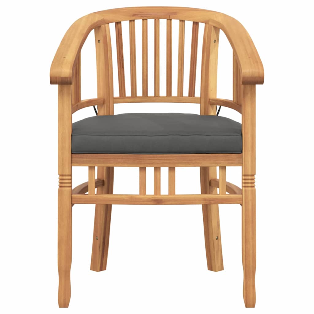 vidaXL Stuhl mit Kissen 2 pcs Braun 63 x 58 x 89 cm Massivholz Teak