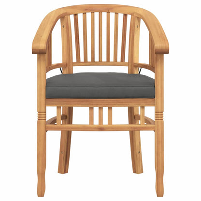 vidaXL Stuhl mit Kissen 2 pcs Braun 63 x 58 x 89 cm Massivholz Teak