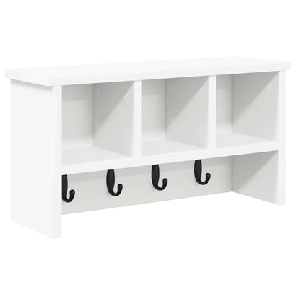 vidaXL Wandmontierter Kleiderständer mit Regal Weiß 50 x 16 x 26 cm