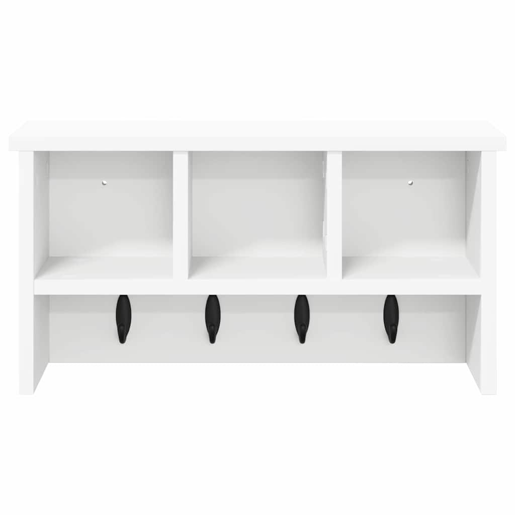 vidaXL Wandmontierter Kleiderständer mit Regal Weiß 50 x 16 x 26 cm